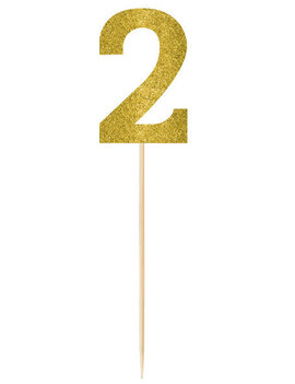 Large Gold Glitter Picks- 2, 2ct