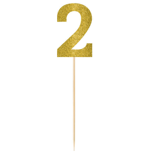 Large Gold Glitter Picks- 2, 2ct