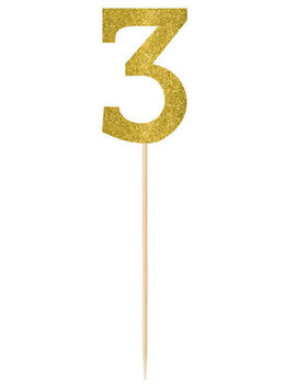 Large Gold Glitter Picks- 3, 2ct