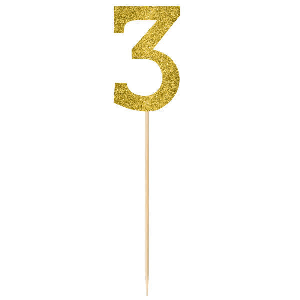 Large Gold Glitter Picks- 3, 2ct