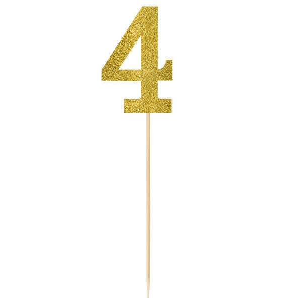 Large Gold Glitter Picks- 4, 2ct