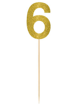 Large Gold Glitter Picks- 6, 2ct