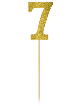 Large Gold Glitter Picks- 7, 2ct