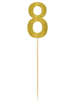 Large Gold Glitter Picks- 8, 2ct