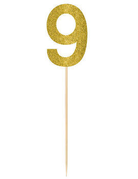 Large Gold Glitter Picks- 9, 2ct