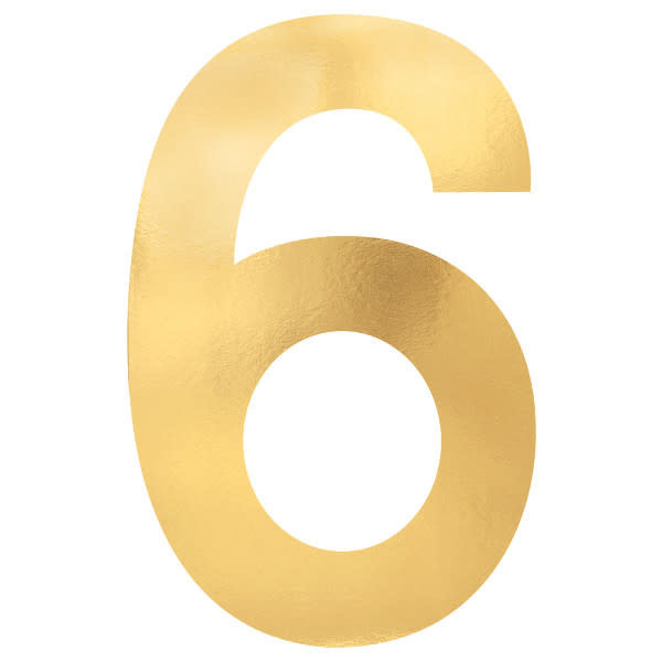 Small Metallic Gold Foil Board Cutouts- 6, 6ct