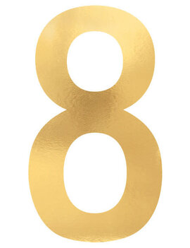 Small Metallic Gold Foil Board Cutouts- 8, 6ct