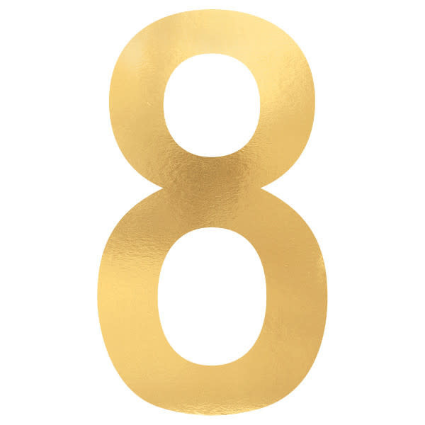 Small Metallic Gold Foil Board Cutouts- 8, 6ct
