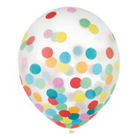 12" Latex Balloons w/ Confetti- Multi - 6ct