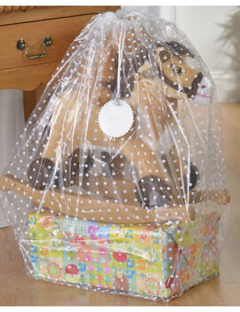 Clear Plastic w/ White Dots Gift Sack