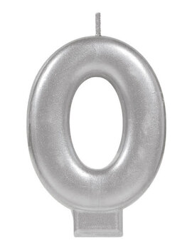 Numeral Metallic Candle #0 - Silver