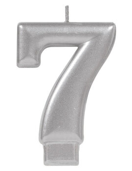Numeral Metallic Candle #7 - Silver