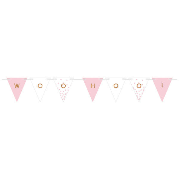 Customizable Paper Pennant Banner - Rose Gold/Blush