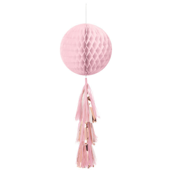 Honeycomb Ball w/ Tail - Rose Gold/Blush