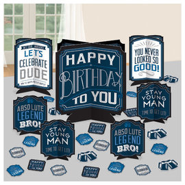 Happy Birthday Man Table Centerpiece Decorating Kit