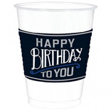 Happy Birthday Man Plastic Cups, 16 oz. 25ct.