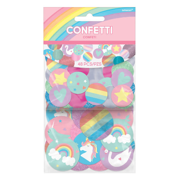 Magical Rainbow Birthday Giant Glitter Confetti -48pc