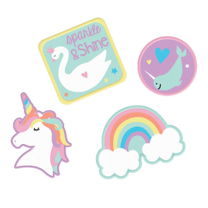 Magical Rainbow Birthday Embroidered Patches -4ct