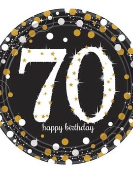 Sparkling Celebration 70 Round Prismatic Plates, 9"- 8ct