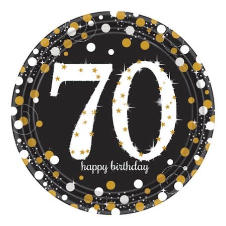 Sparkling Celebration 70 Round Prismatic Plates, 9"- 8ct