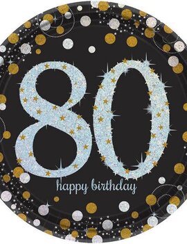 Sparkling Celebration 80 Round Prismatic Plates, 9"- 8ct