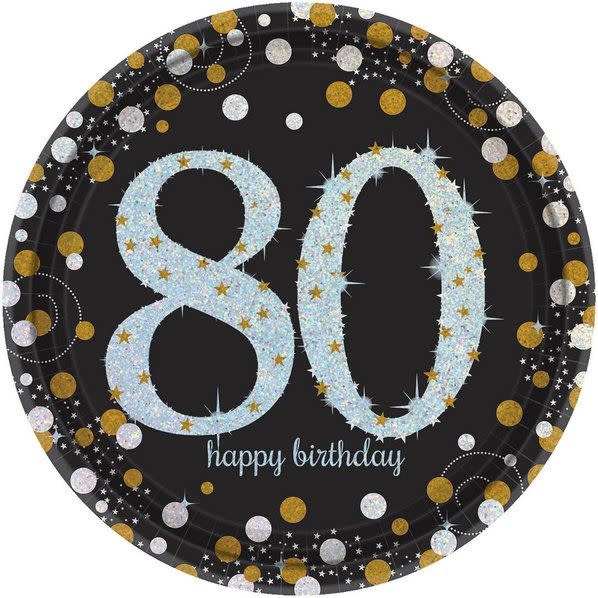 Sparkling Celebration 80 Round Prismatic Plates, 9"- 8ct