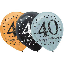 Sparkling Celebration "40" 12" Latex Balloons- 15ct