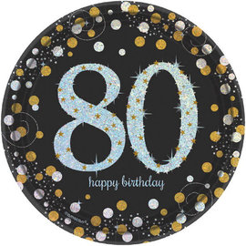 Sparkling Celebration 80 Round Prismatic Plates, 7"- 8ct