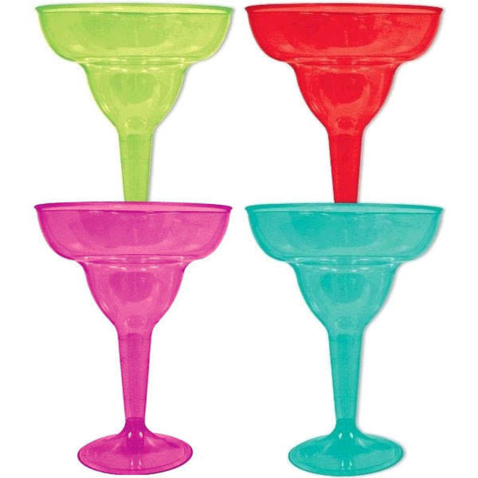 Margarita 10 oz Glasses - Fiesta Colors -20ct