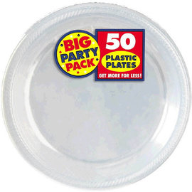 Clear Big Party Pack Plastic Plates, 7" 50ct