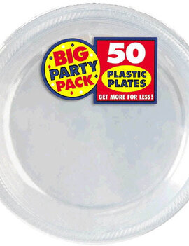 Clear Big Party Pack Plastic Plates, 7" 50ct