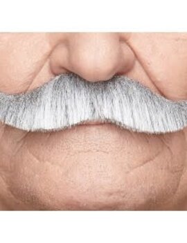 German Mustache- White/Grey
