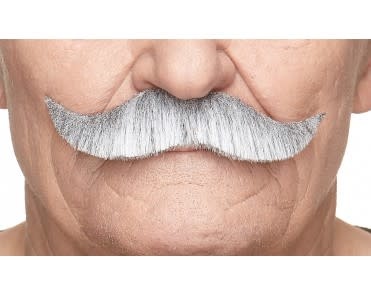 German Mustache- White/Grey