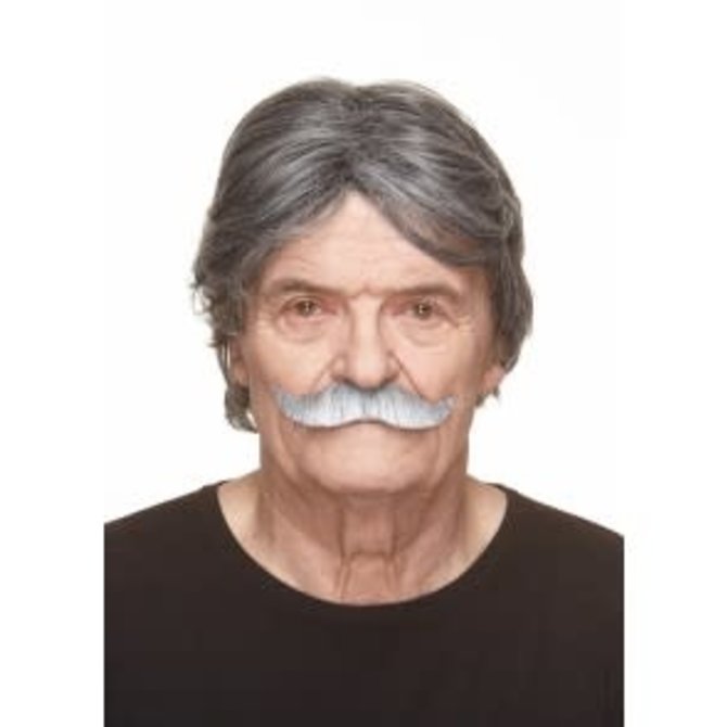 German Mustache- White/Grey