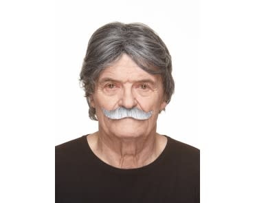 German Mustache- White/Grey