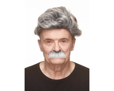 Lampshade Mustache- White/Grey