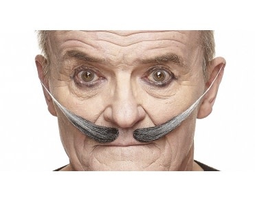 Mistletoe Mustache- Grey