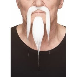 Warrior Mustache with Beard- White