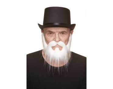 Nomad Mustache with Beard- White
