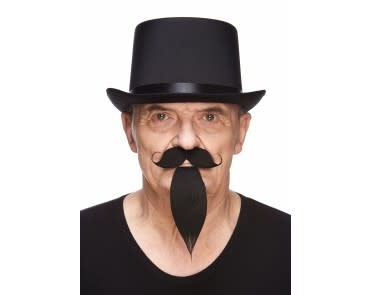 Napoleon Mustache with Beard- Black