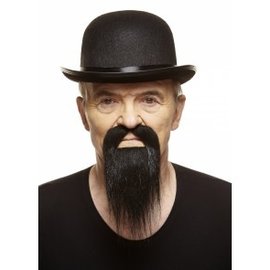 Ducktail Mustache with Beard- Black