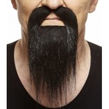 Ducktail Mustache with Beard- Black