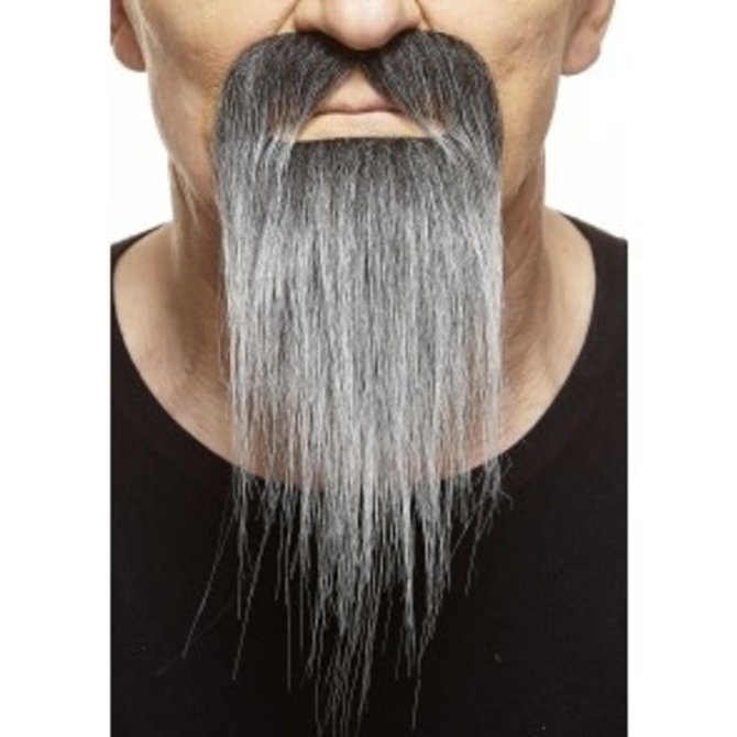 Ducktail Mustache with Beard- Grey