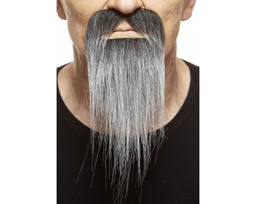Ducktail Mustache with Beard- Grey