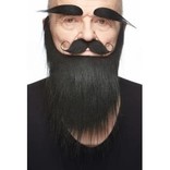 Medieval King Mustache with Beard and Eyebrows- Black