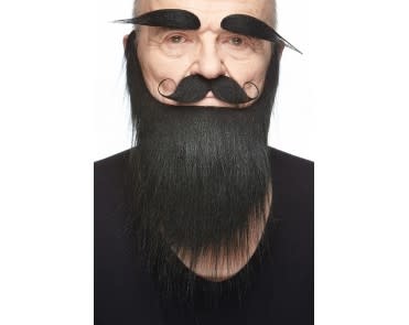 Medieval King Mustache with Beard and Eyebrows- Black