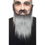 Medieval King Mustache with Beard and Eyebrows- Grey