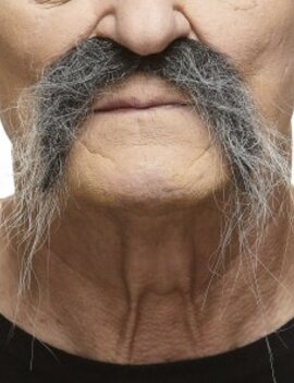 Fu Manchu Mustache- Grey