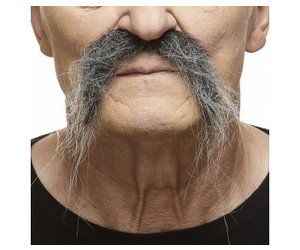 Fu Manchu Mustache Grey Pop Party Supply Fu Manchu Mustache Grey Pop Party Supply