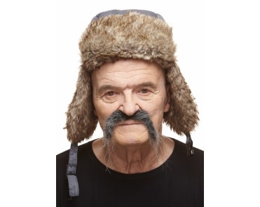 Fu Manchu Mustache- Grey